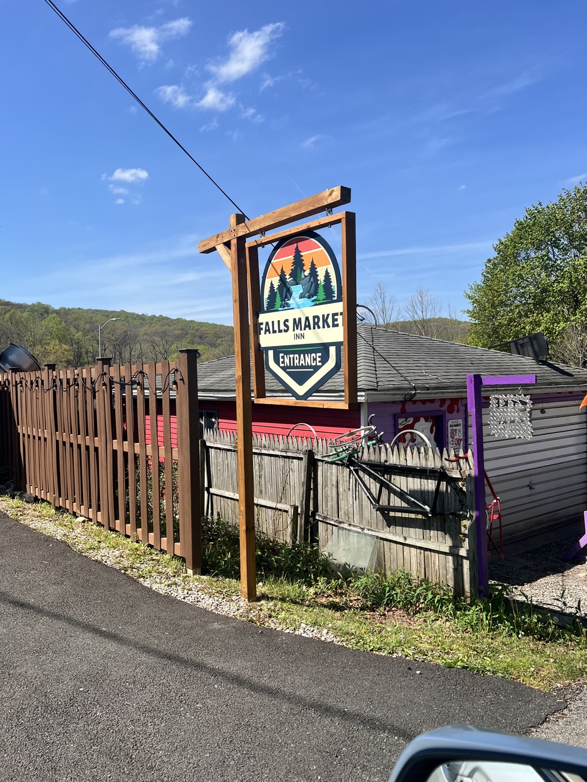 Falls Market Inn entrance sign
