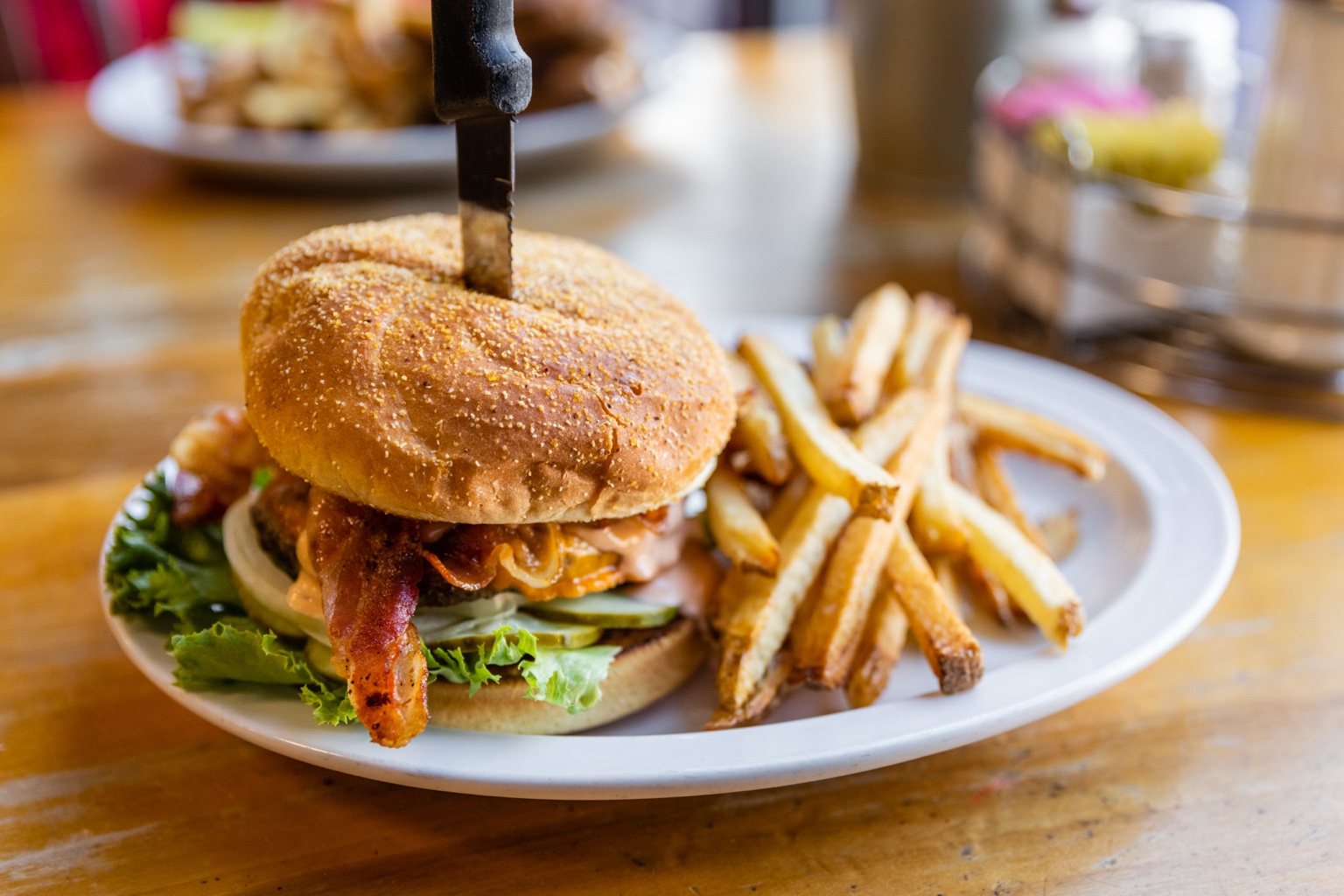 Burger and fries