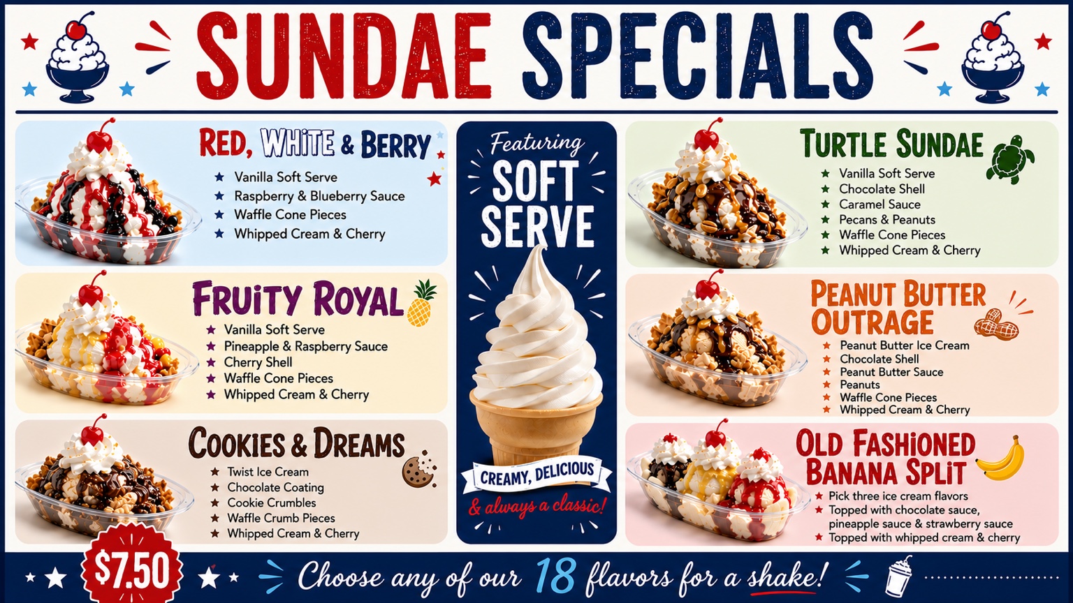 Falls Market signature sundae specials